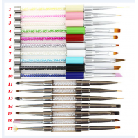 17 pcs Professional Nail Art Brush Set Line Drawing Painting Pen UV Gel Polish Designs Acrylic Perfect Manicure Books On Tools